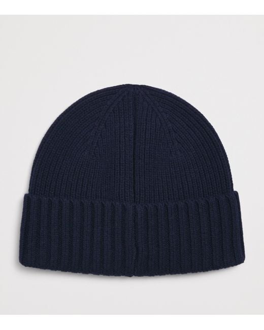 Barbour Blue Wool-Cashmere Danforth Beanie for men