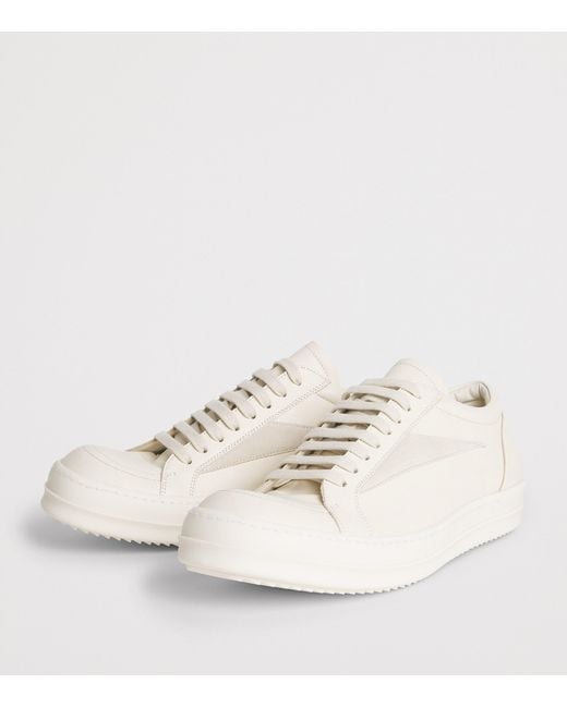 Rick Owens White Leather Vintage Sneakers for men