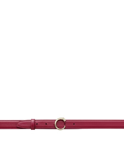 Cartier Red Leather Panthère De Belt