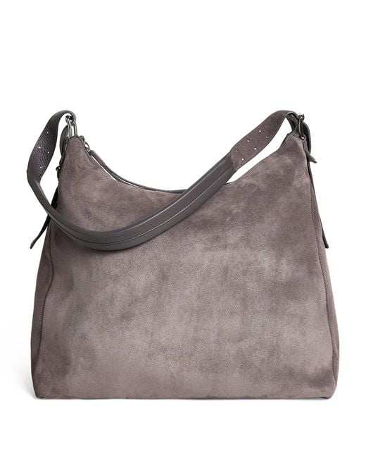 Lemaire Gray Xl Suede Belted Shoulder Bag for men