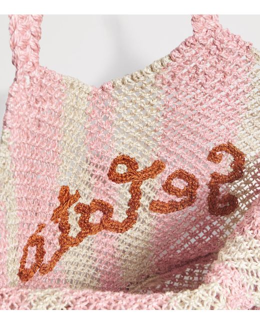The Jacksons Pink Jute Gelato Tote Bag