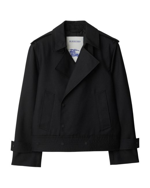 Burberry Black Silk-blend Double-breasted Jacket for men