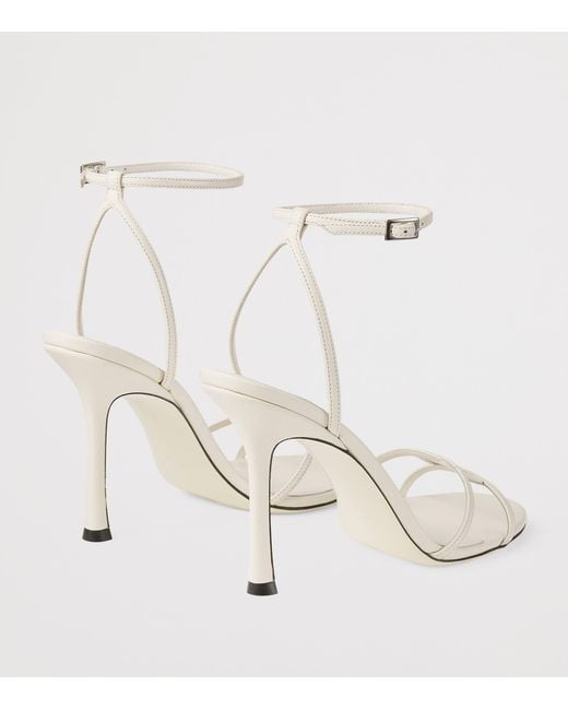 Jimmy Choo White Leo 1998 110 Leather Heeled Sandals