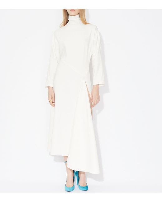 Alaïa White Silk-Wool Midi Dress