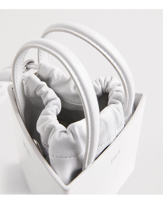 TALEL PARIS White Small Leather Triangle Bag