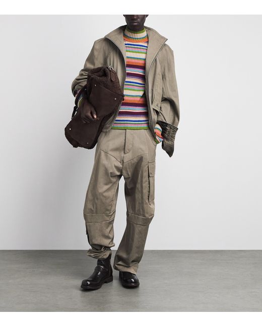 Vivienne Westwood Gray High-Neck Harrington Jacket for men
