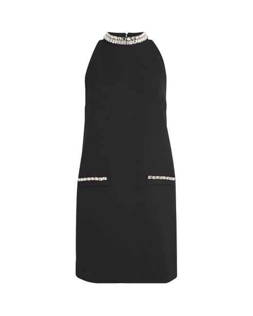 Sandro Black Jewel-Embellished Mini Dress