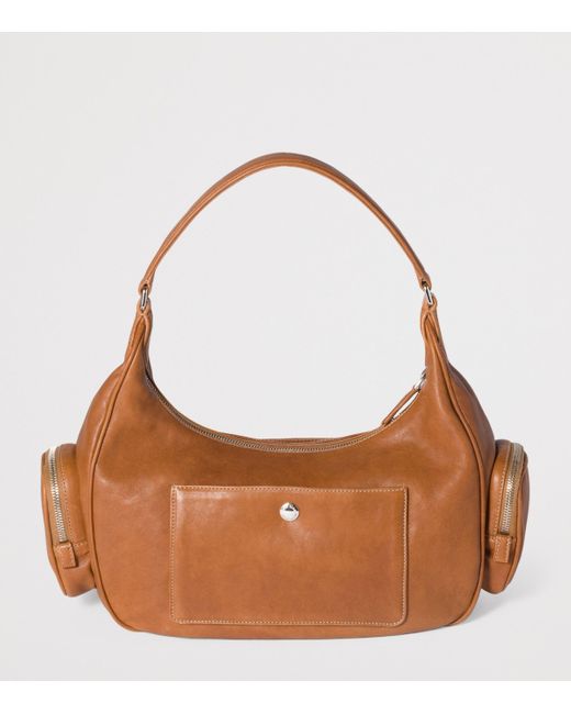 Miu Miu Brown Nappa Leather Pocket Top-Handle Bag