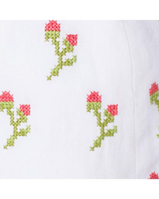 Miu Miu White Flax Embroidered Hat