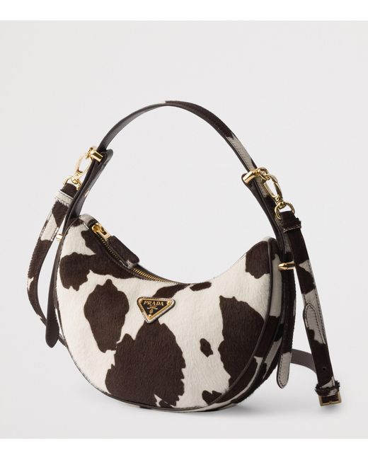 Prada Metallic Mini Leather Arqué Shoulder Bag