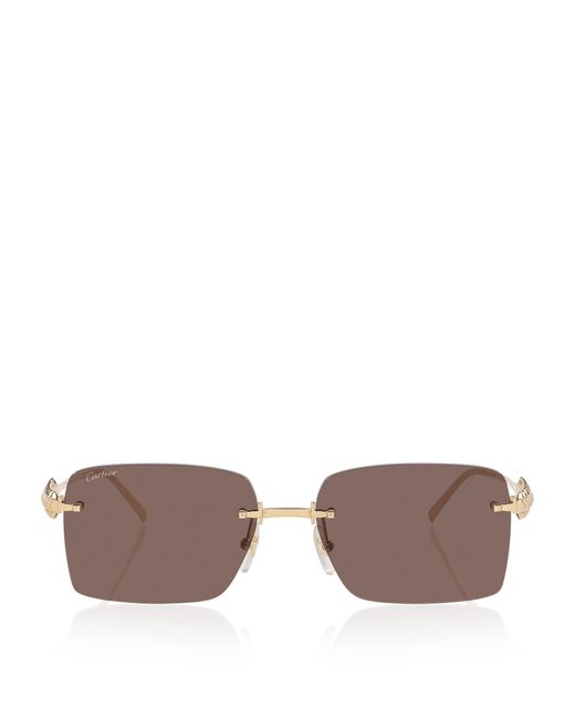 Cartier Pink Metal 06L001801 Rectangle Sunglasses