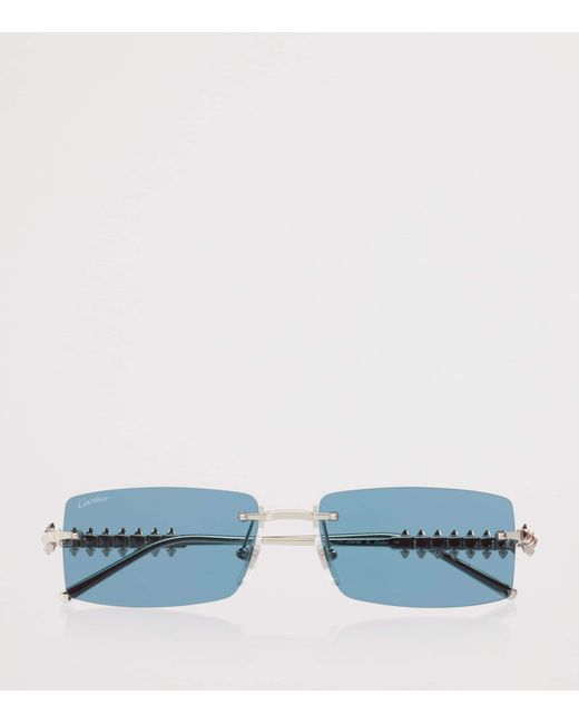 Cartier Blue Clash De Rectangle Sunglasses