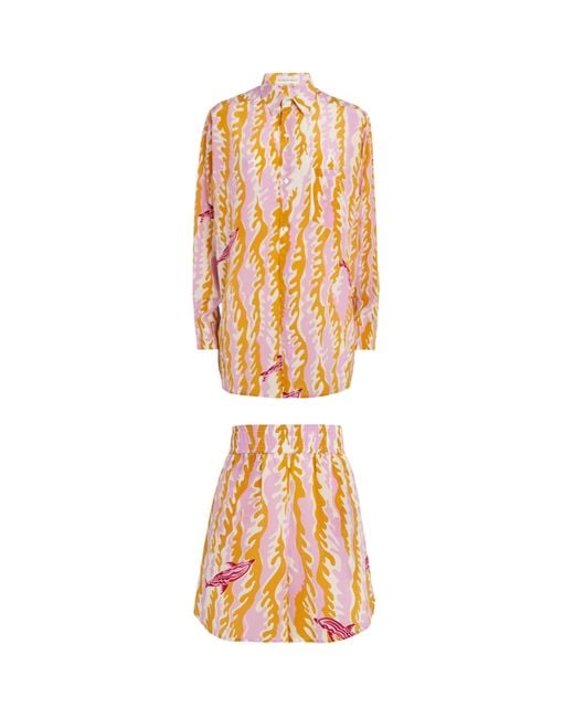 Olivia Von Halle Metallic Silk Kick Mira Pyjama Set