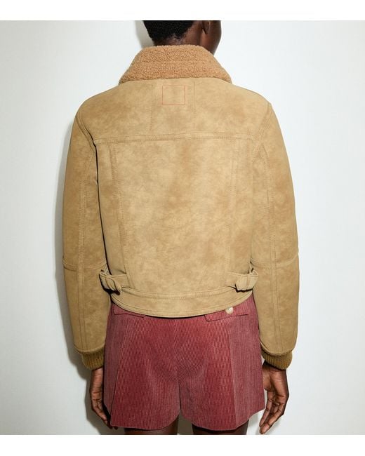 MAX&Co. Brown Faux Shearling Collar Aviator Coat