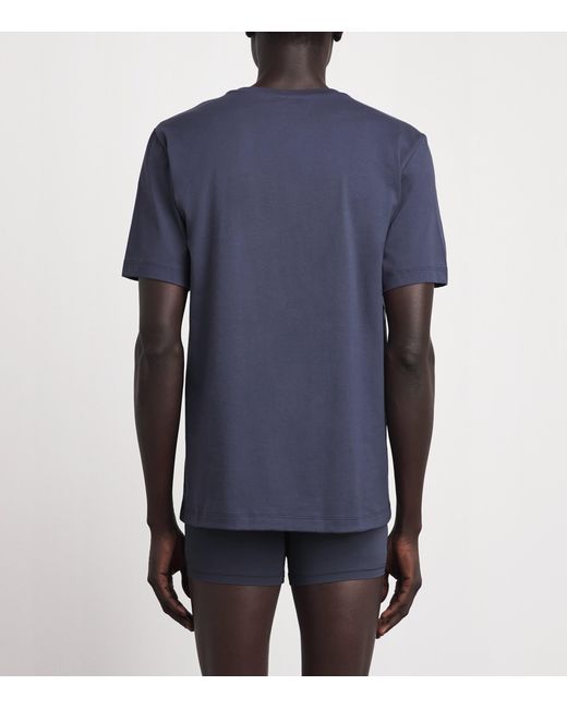 Hanro Blue Cotton Night & Day T-Shirt for men
