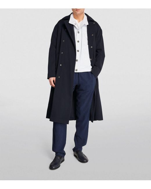 Giorgio Armani Blue Zip-up Caban Coat for men
