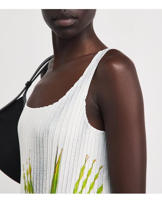 Issey Miyake Metallic Urban Jungle Pleats Midi Dress