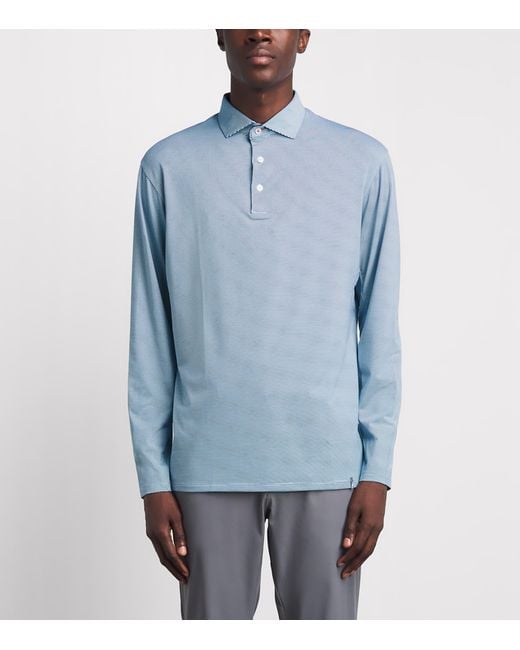 Kjus Blue Stripe Soren Long-Sleeve Polo Shirt for men