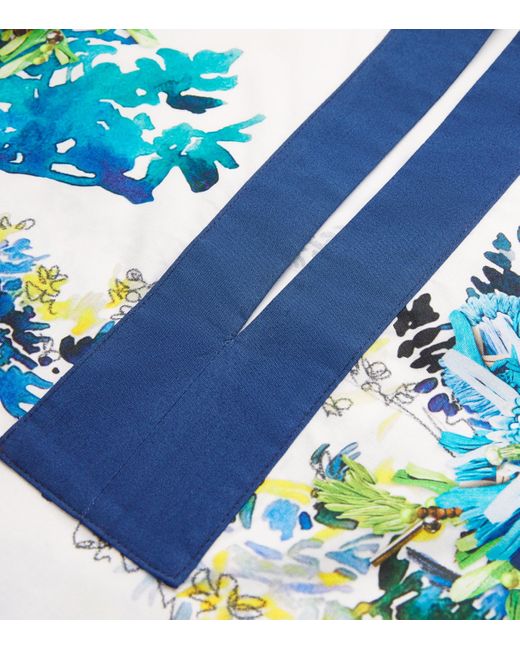 Mary Katrantzou Blue Printed Elsa Mini Kaftan
