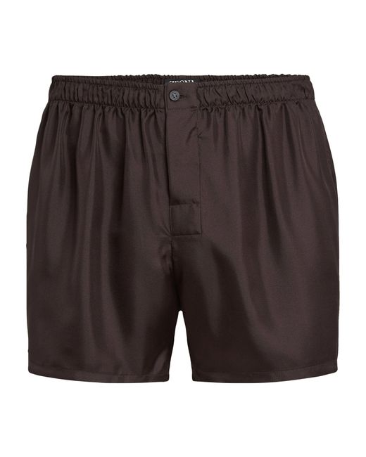 Zegna Black Silk Boxer Shorts for men