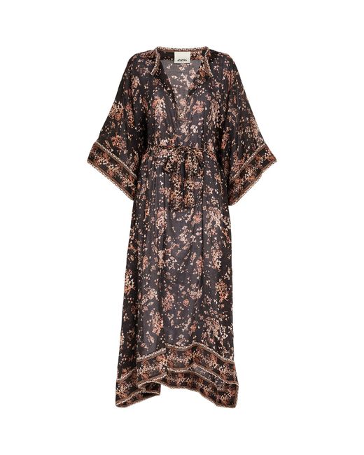 Isabel Marant Brown Cotton-silk Amira Maxi Dress