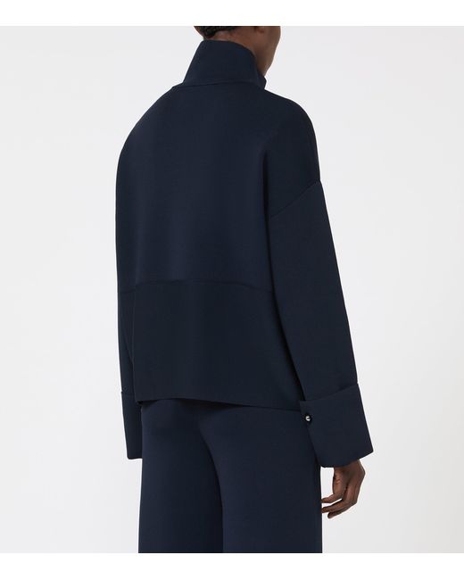 Max Mara Blue High-Neck Cardigan