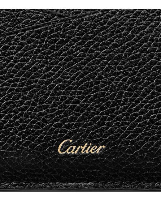 Cartier Black Leather Panthère De Card Holder