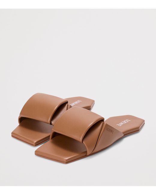 Loewe Brown Leather Origami Slides