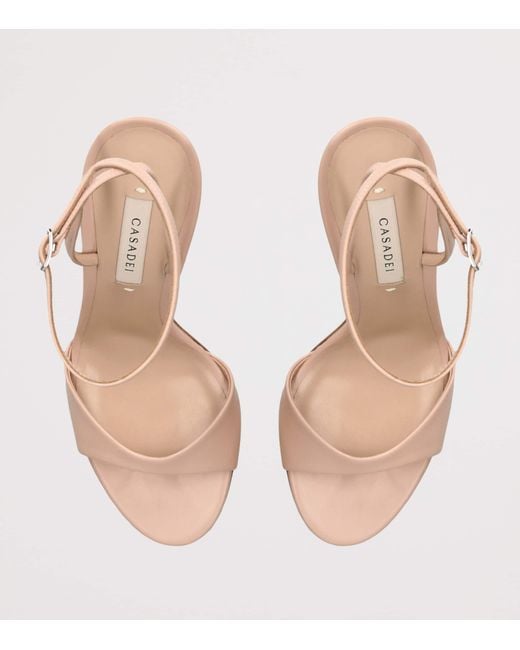 Casadei White Leather Julia Jolly Heeled Sandals 100