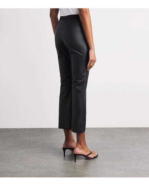 Wolford Black Faux Leather Jenna Cropped Trousers