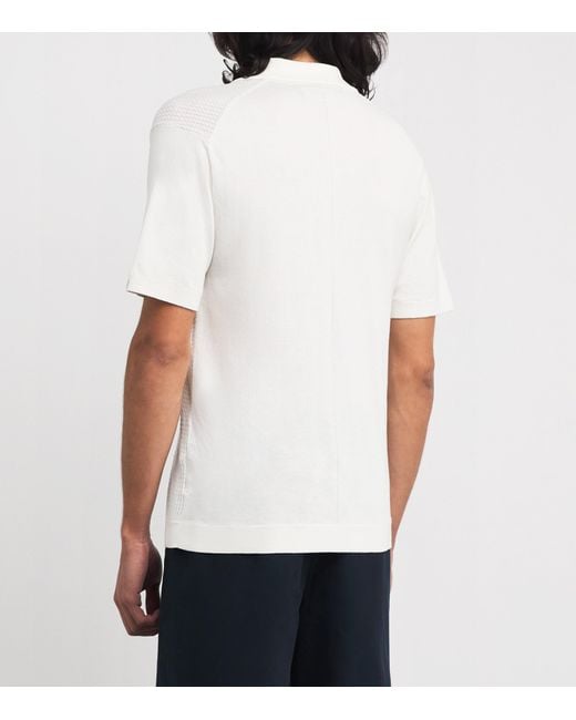 Rag & Bone White Cotton Rib-Knit Polo Shirt for men