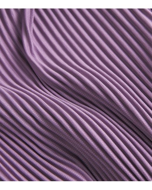 Homme Plissé Issey Miyake Purple Pleated Straight Trousers for men