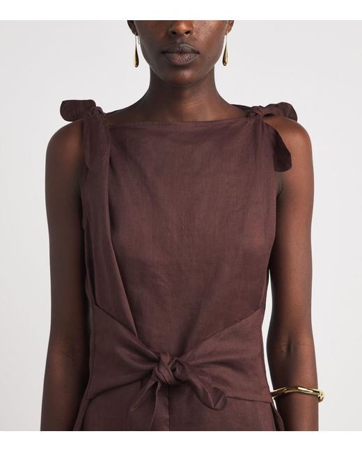 Doen Purple Ramie Amorette Midi Dress