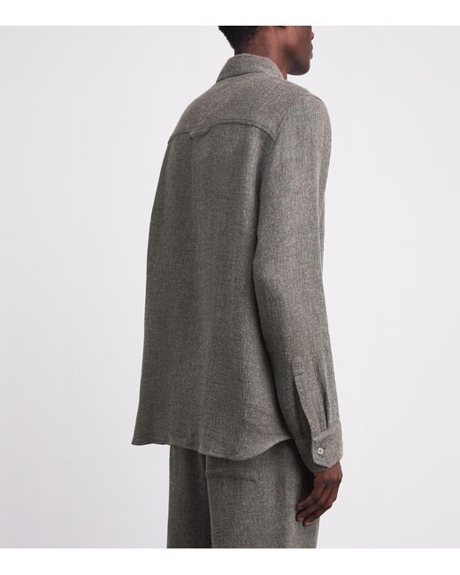 Won Hundred Gray Wool-Viscose Adriel Shirt for men