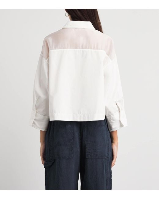 Rag & Bone White Poplin-Organza Elly Shirt