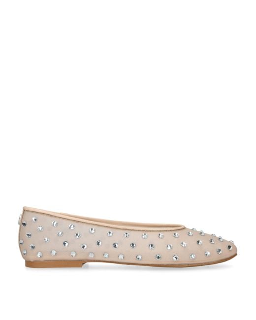 Steve Madden Natural Embellished Viv Ballet Flats