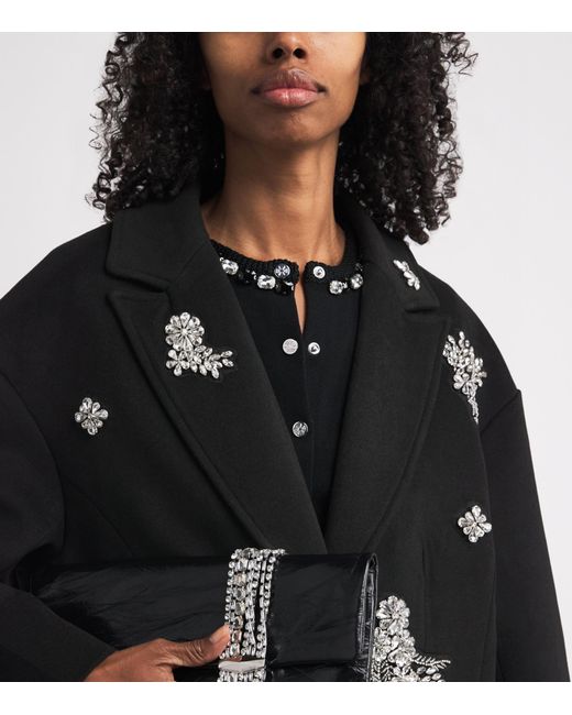 Cinq À Sept Black Crystal-Embellished Ivy Gravis Coat