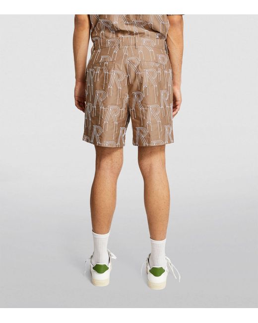 Represent Natural Embroidered Monogram Shorts for men