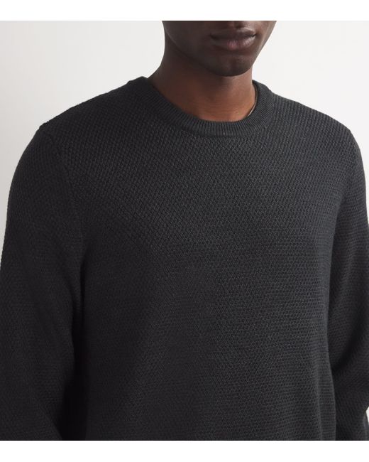 Sandro Black Wool-Blend Crew-Neck Sweater for men