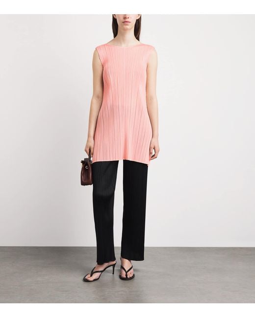 Pleats Please Issey Miyake Pink Monthly Colors March Mini Dress