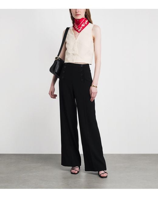 Claudie Pierlot White Lace-Trim Waistcoat