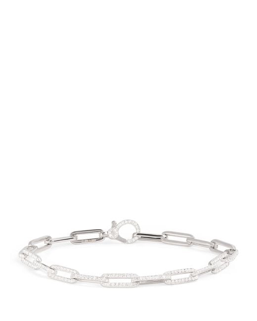 SHAY White And Diamond Pavé Link Bracelet