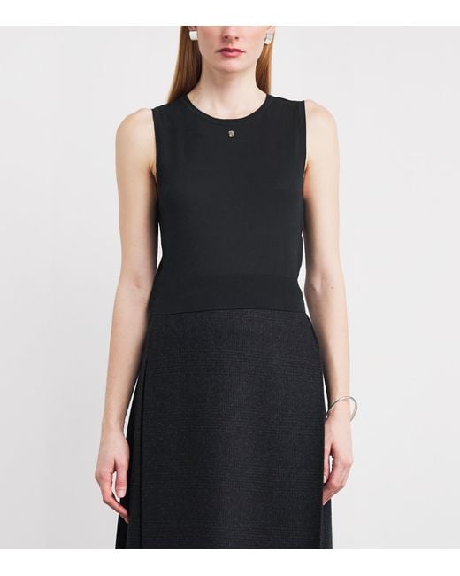 Sandro Black Cotton-Blend Tank Top