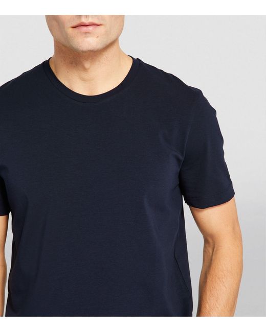 Corneliani Blue Cotton-blend T-shirt for men