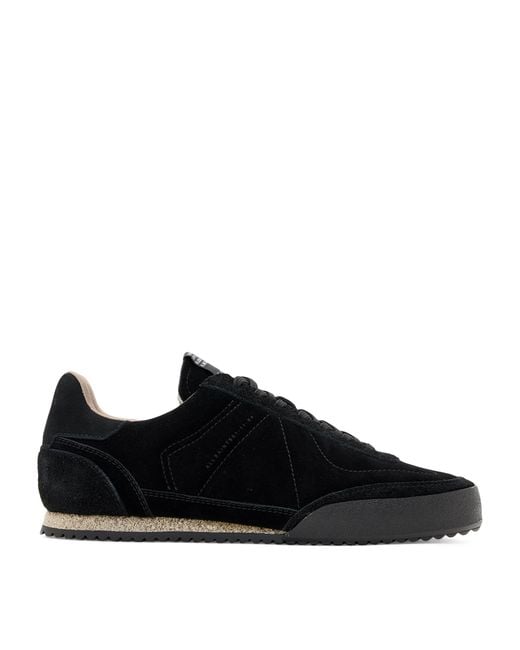 AllSaints Black Leather And Suede Harri Low-Top Sneakers for men