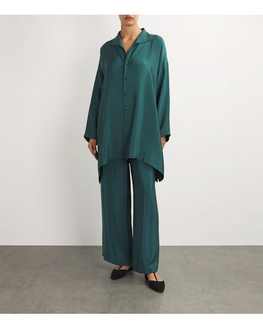 Eskandar Green Silk A-line Shirt