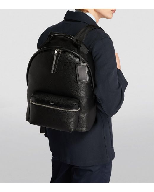 Sandro Black Leather-Trim Backpack for men