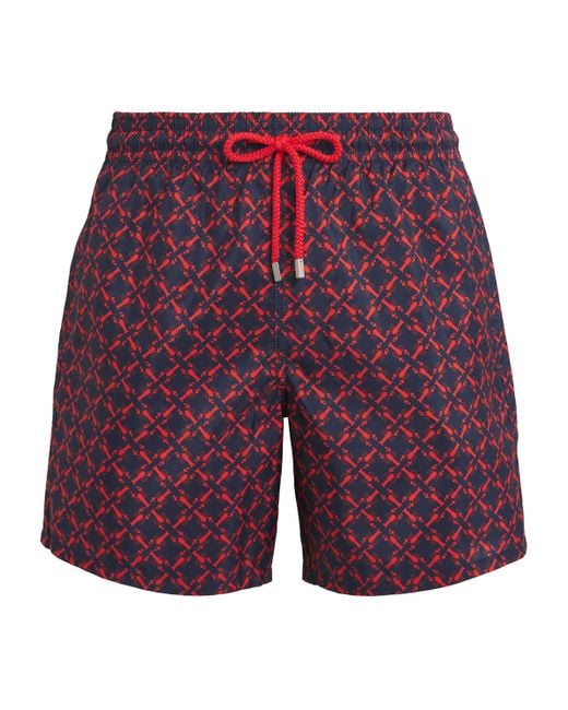 Vilebrequin Red Lobster Print Mahina Swim Shorts for men