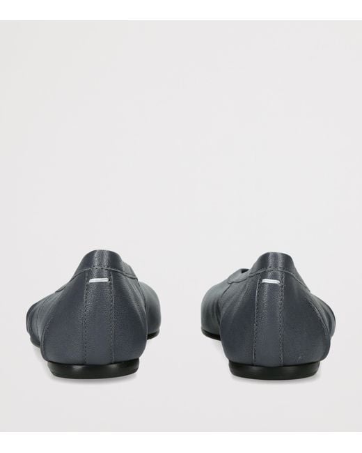 Maison Margiela Gray Leather Tabi Ballet Flats