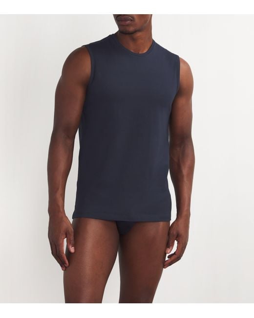 Falke Blue Cotton-Blend Daily Comfort Muscle Shirt for men